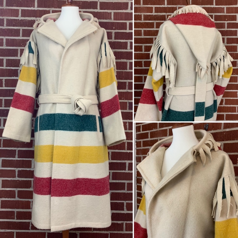 VTG 60’s Woolrich Hudson Bay Stripe Blanket Coat